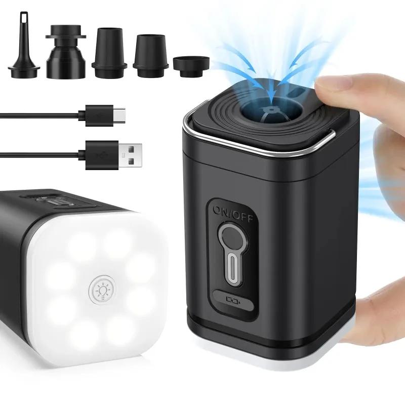 Mini Wireless Air Compressor Portable Electric Air Pump Quick Inflate/Deflate Pump with LED Light For Sofa Mattress Swim Ring