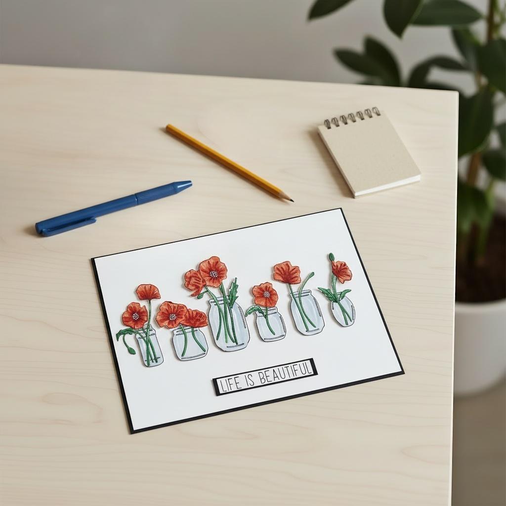 Flower Vase Metal Dies for DIY Scrapbooking Cutting Templates for Cardmaking, Paper Art Craft Supplies dies