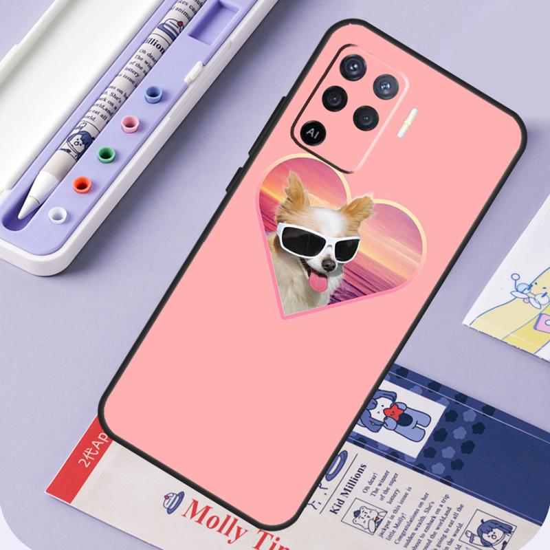 Chihuahua Face Floral Dog For Oppo A96 A76 A16 A94 A74 A54 A15 A18 A38 A58 A78 A98 A40 A60 A80 A57 A17 A77 A5 Pro Case