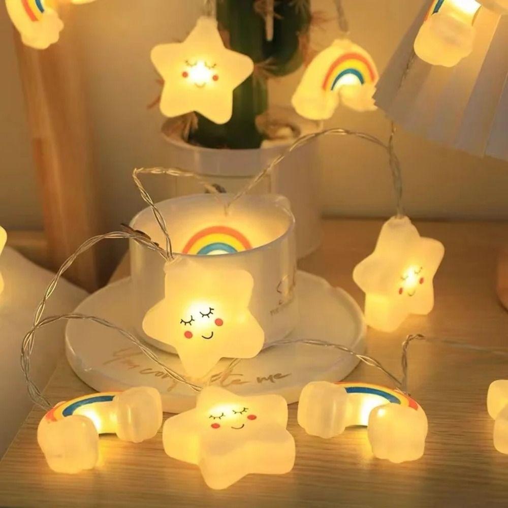 Cloud Star Rainbow Atmosphere Light Waterproof Night Light LED String Fairy Lights  Christmas
