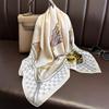 Fashionable Bandana Imitation Silk 70*70Cm Chain Print Square Scarves Women SpringSummer Soft Satin Scarf Hijab Neckerchief
