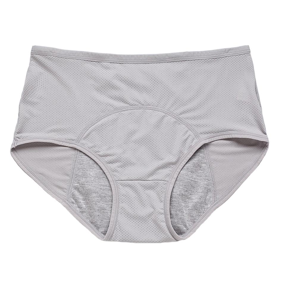 Leak-Free Women's Panties Gray Xl Menstrual Panties High Waist