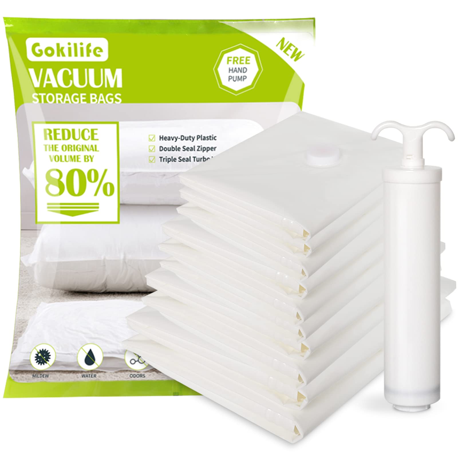 

Gokilife Futon Compression Futon Compression Bag Set of 10 x 100 cm x 100 x 80 cm x 80 x 60 cm x 60 x 40 cm x pump Dust and moisture prevents mold and