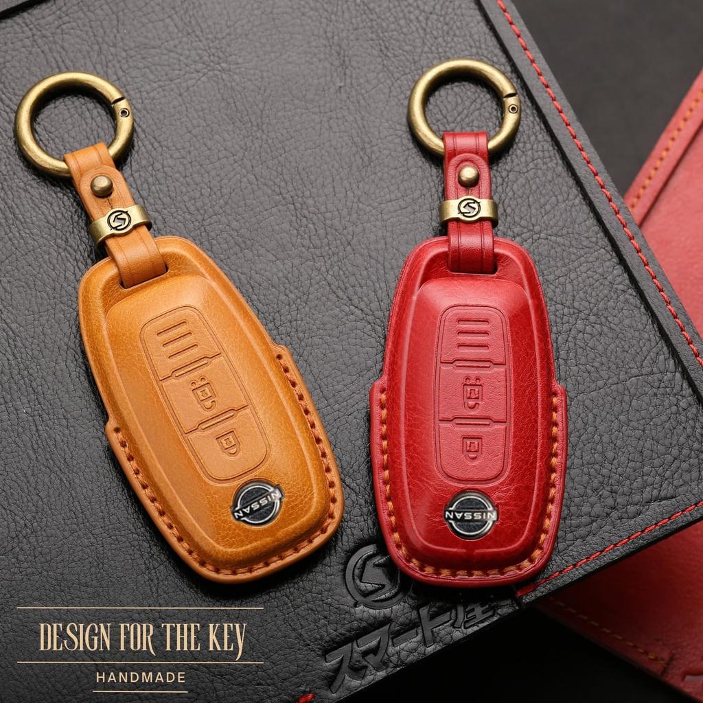 [smasol] New Serena C28 Lukes B4 Late X-Trail Key Cover Genuine Leather Nissan Sakura