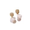 French Resort Style Shell & Tassel Earrings with Cat's Eye Stone and Gauze, High-End Women's Ear Ornaments.