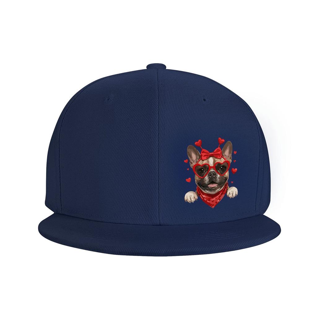 French Bulldog Valentine Love Dog Baseball Cap Adjustable Snapback Hat for Adults