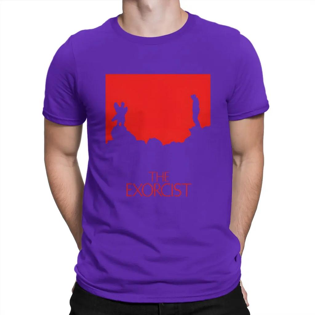Back T Shirt Men 100% Cotton Humorous T-Shirts Round Collar T-The Exorcist Tees Short Sleeve Clothes Gift Idea