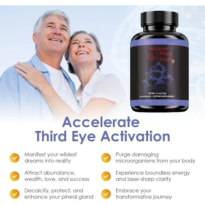 Suplement Pineal Guard - Wsparcie dla mózgu, Witaminy na koncentrację i pamięć dla mózgu, Dekalcynuj, Aktywuj i Chroń swoją szyszynkę