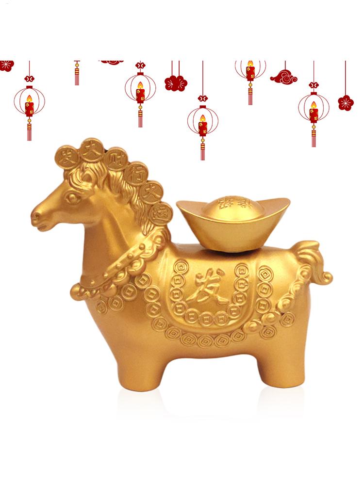 

2026 New Year Horse Figurine Chinese Desk Decor Golden Horse Decor for Home for Kids Office Bookshelf Living Room Bedroom China Mainland