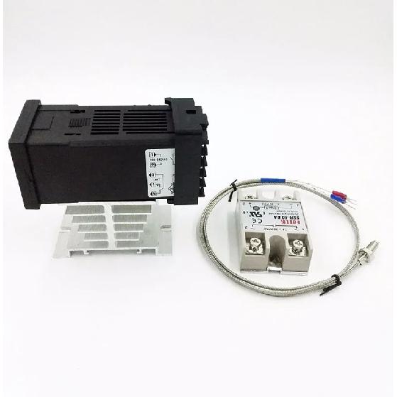 REX-C100 Digital PID Thermostat Temperature Controller digital REX-C100 40A SSR Relay/K Thermocouple Probe/heat sink