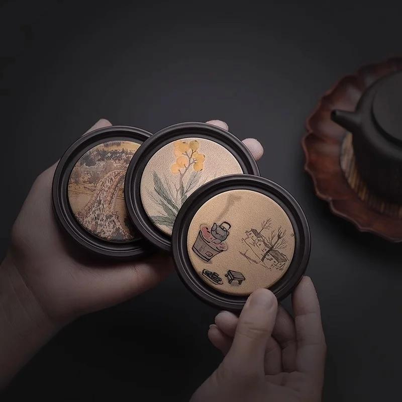New Chinese Style Bakelite Absorbent Coaster Kung Fu Tea Ceremony Accessories Household Insulation Pad Storage Tea Cup Holder