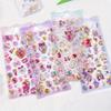 4 Styles Kawaii Delicate 3D Girly Gemstone Gilding Stickers Scrapbooking Diy Journal Stationery Sticker Deco Art Supplies