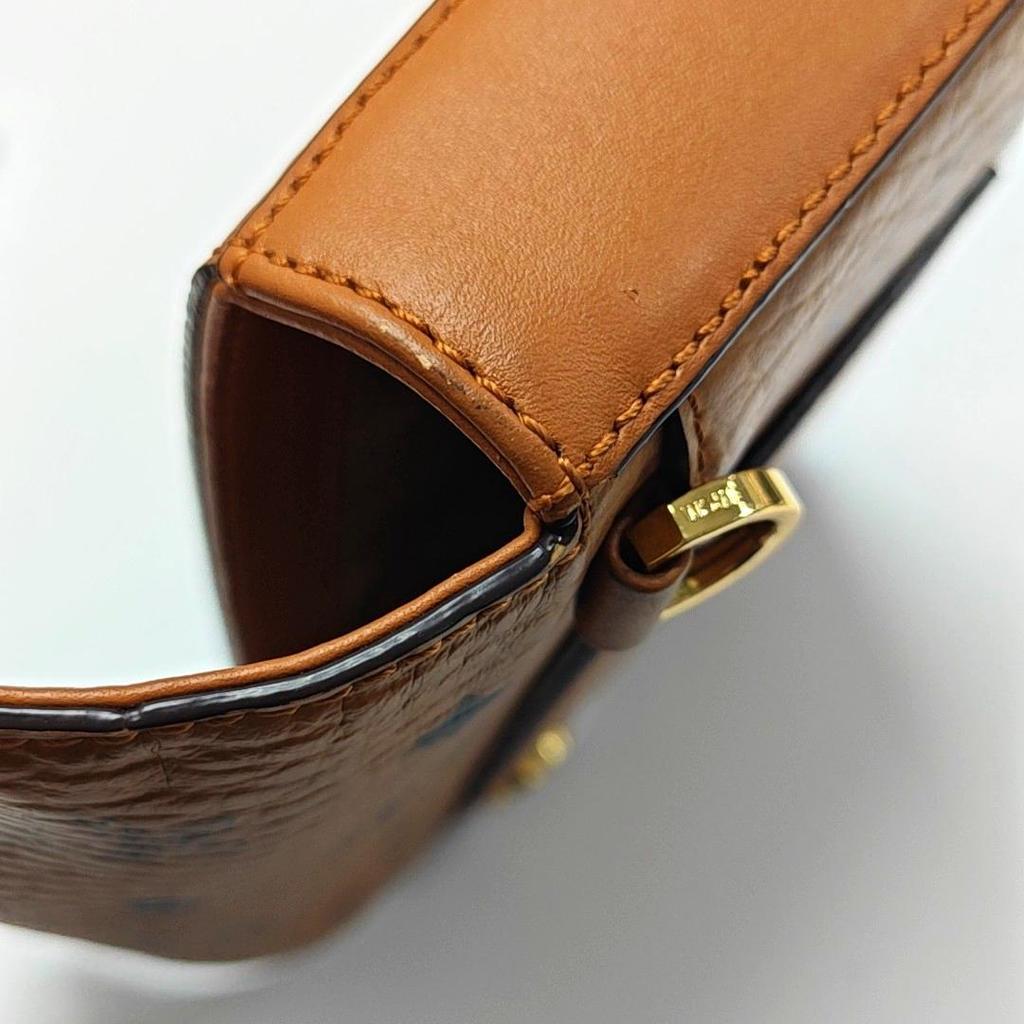 [Pre-Owned] Millie Visetos Metallic Hardware Laurel Leaf Lock Monogram Smooth Envelope Crossbody Bag Coated Canvas Napa Leather Should - Good #1CQ40OW
