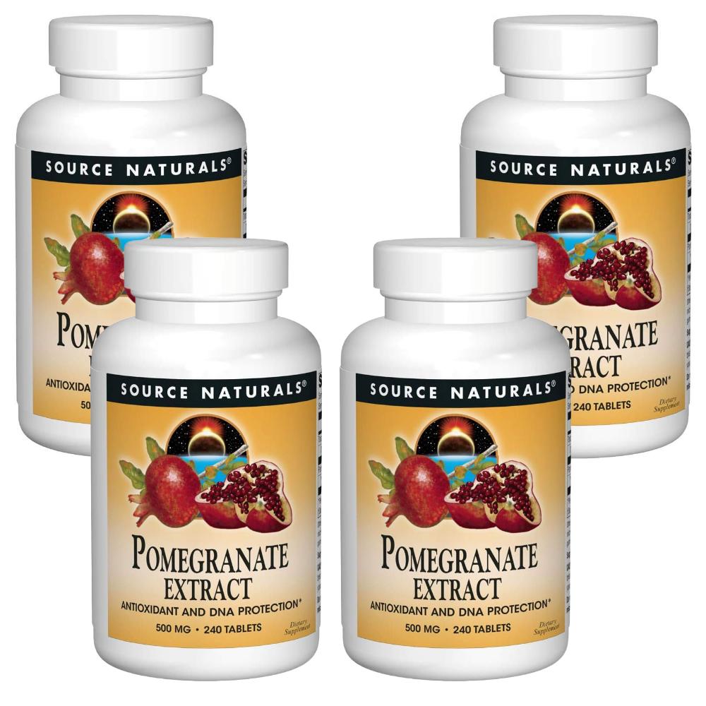 Source Naturals Pomegranate Extract 500mg Tablets 240 Tablets 4 pcs Ingredients: may be subject to change at the | 240 Tablets 4 pcs