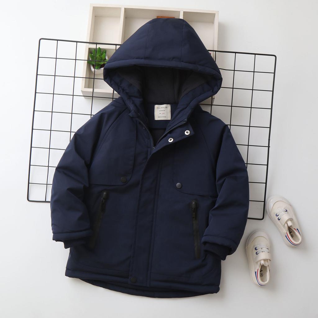 Boys New Cold and Windproof Lightweight Thickened Fluffy Warm Loose High-quality Fabric Casual Sports Cotton Clothing
