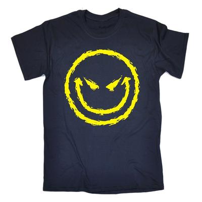 Evil Smiling Face T-SHIRT Cool Dj Attitude Rave Bad Demon Birthday Fashion Gift