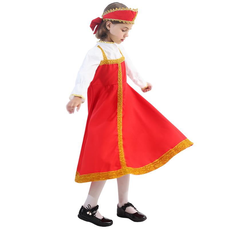 Halloween Traditional Russian Costume for Girl - Kids' Party & Carnival Performance Outfit