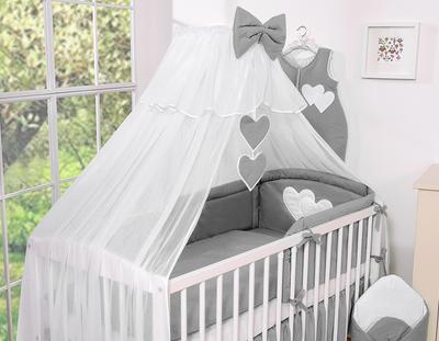 Chiffon Mosquito Net - Hanging Hearts Anthracite
