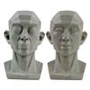 Plat Hoofd Model Kunstenaars Leren Model Menselijk Mannequin Hoofd met Gezicht Hars