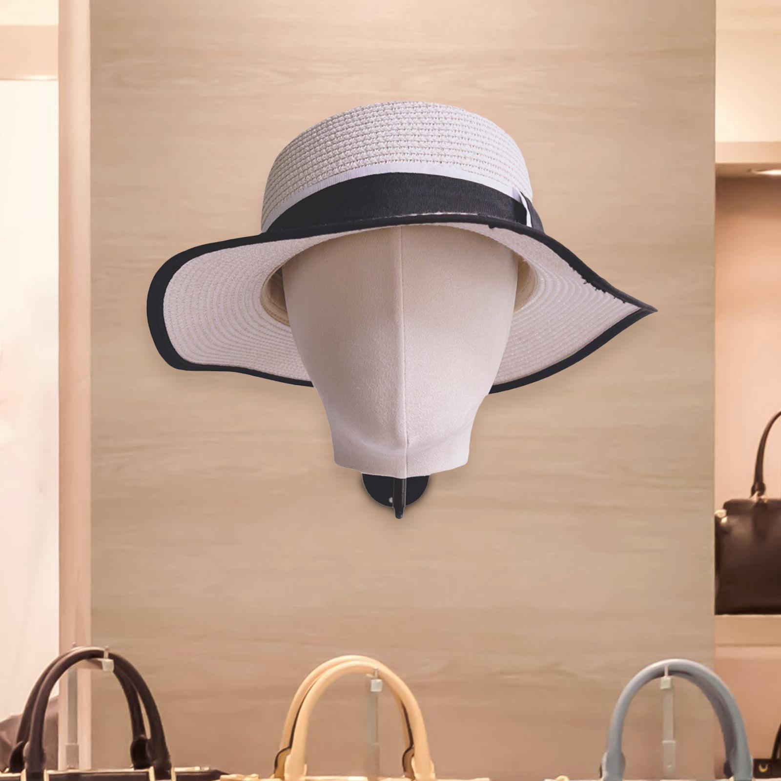 

Stylish Hairpiece Display Rack for Hats And Scarves Beige Black