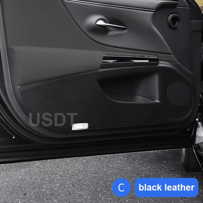 For Lexus ES 2024 2025 2022 2021 2020 2018 Leather Carbon Fiber Sticker Door Anti Kick Cover Protection Mat Door Sill Sticker