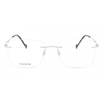 Randlose Rechteckige Glänzend Silber SmaRtbuy Kollektion Henny Rt 009 C2 Mode Unisex Brillen