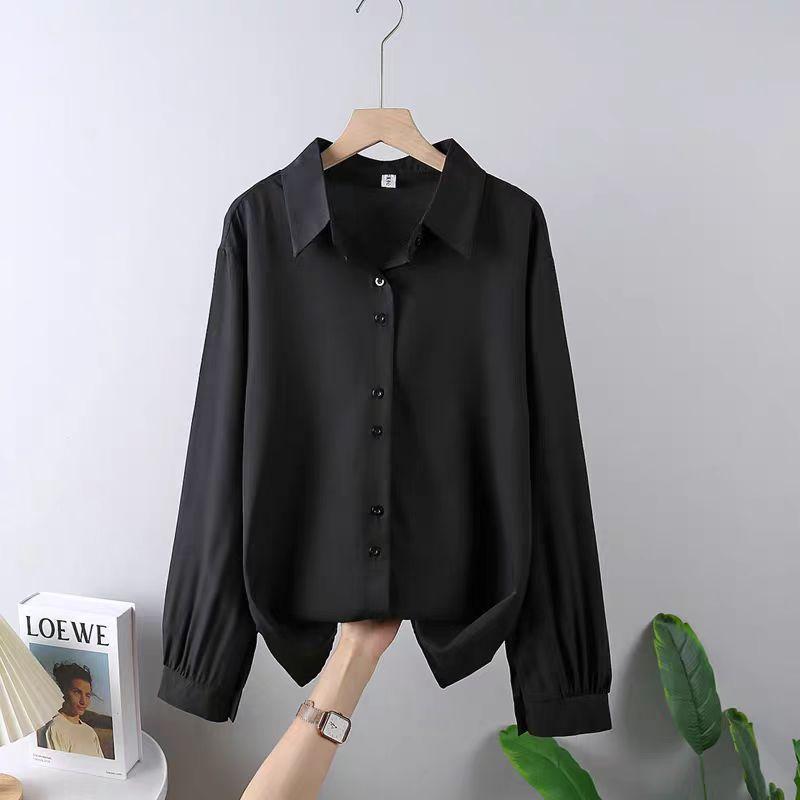 Spring New Casual Chiffon Shirt Women Shirts Fashion Female Long Sleeve Loose Solid Blouse Tops Office Lady Clothes Popular