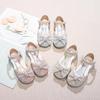 Girls' Crystal Bow Sandals & Headscarf Set - 2025 Summer Princess Collection
