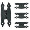 8 Peças Dobradiças H Antigas Pretas, Dobradiças de Armário Dobradiças Planas, Dobradiças de Porta Embutidas Dobradiças Decorativas para Portas de Armário Gavetas Caixas de Joias