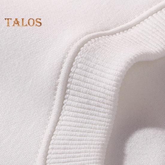 Unisex Fall Winter Sweatshirt Round Neck Long Sleeves Elastic Thread Cuff Pure Color Thermal Bottoming Top Basic Clothes Spring Top