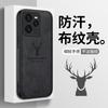 Fabric Deer Pattern Matte Cloth Leather Protection Hard Phone Cover for Realme GT 7 Pro 5G Shockproof Soft Bumper Cover