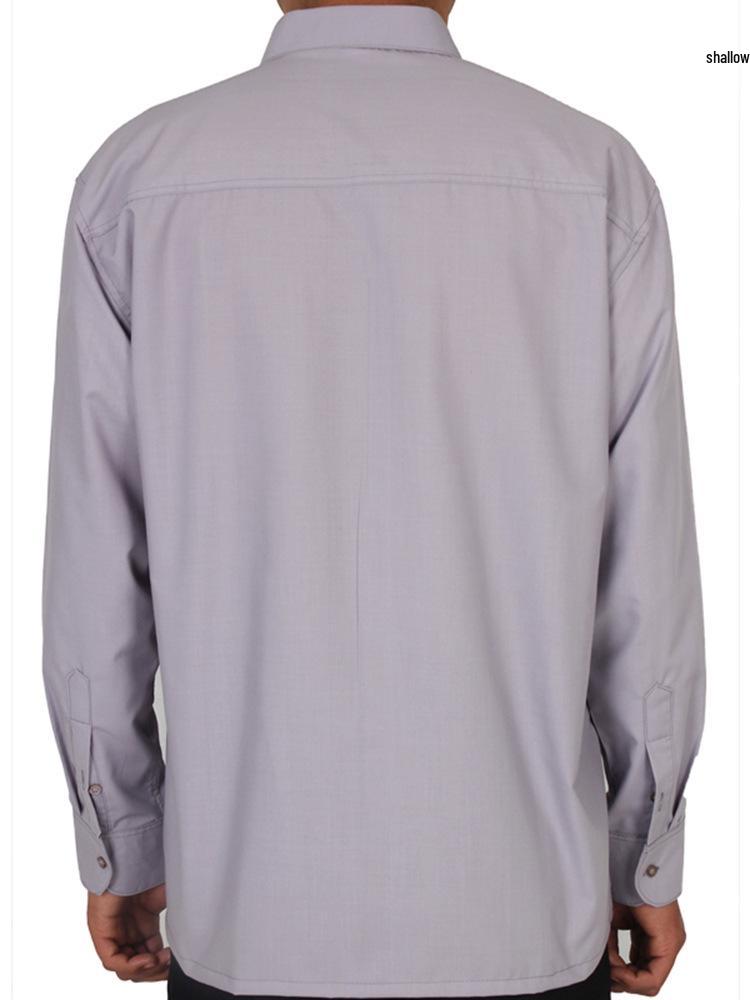 Men's Summer Loose Cotton Shirt for Middle-aged and Elderly