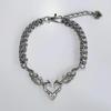 Cross-Border Hollow Flame Totem Heart Necklace – Trendy Hip-Hop Clavicle Chain for Men and Women