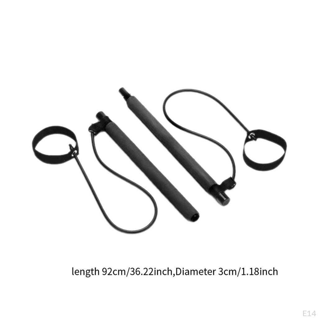 Section Pilates Bar with Resistance Bands for Home Fitness
