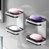 Wall Mounted Double Layer Soap Dish ABS Material No Drilling Required for Bathroom Kitchen