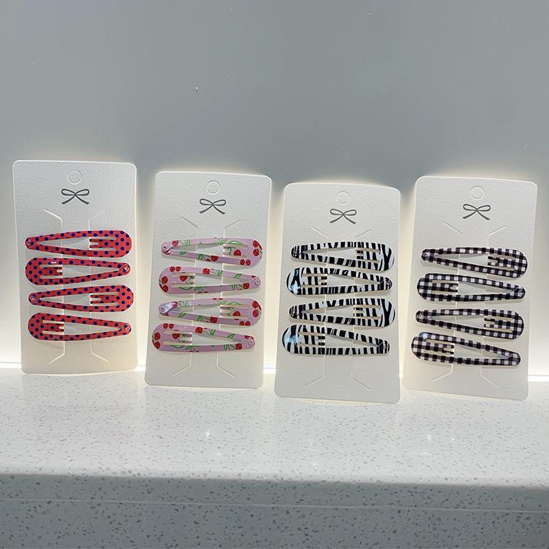 6cm Polka Dot & Leopard Print Water Drop Hair Clips - BB Hair Accessories