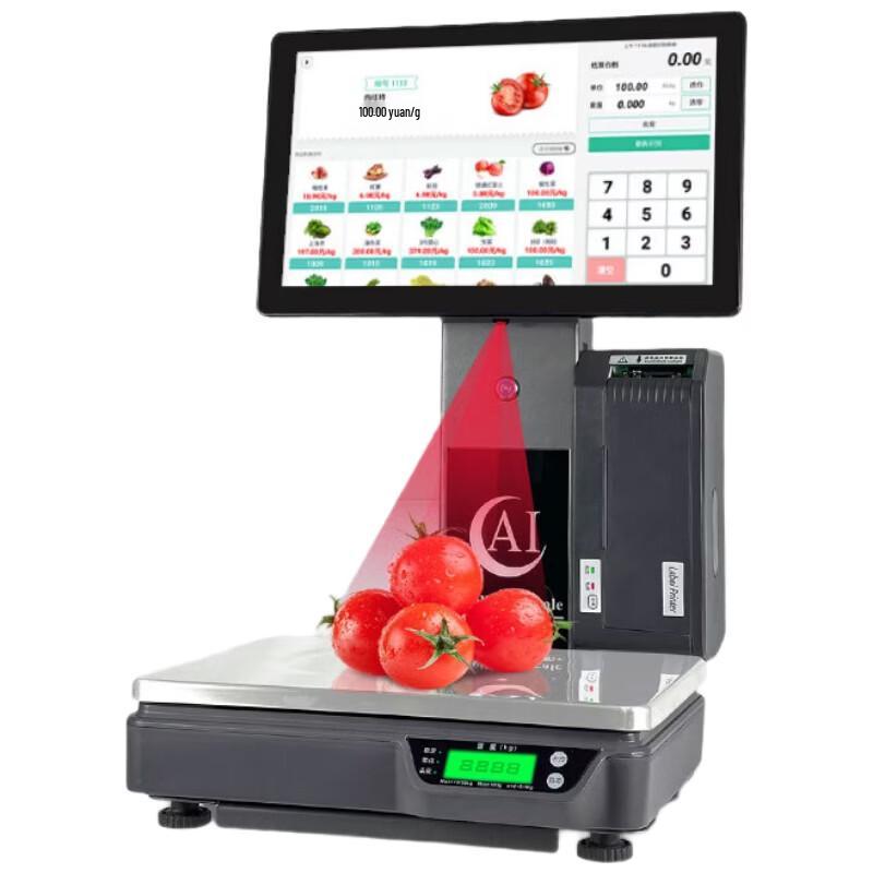 Hamilton AI Smart Recognition POS Scale with Label Printer CN Plug (adapter Included)