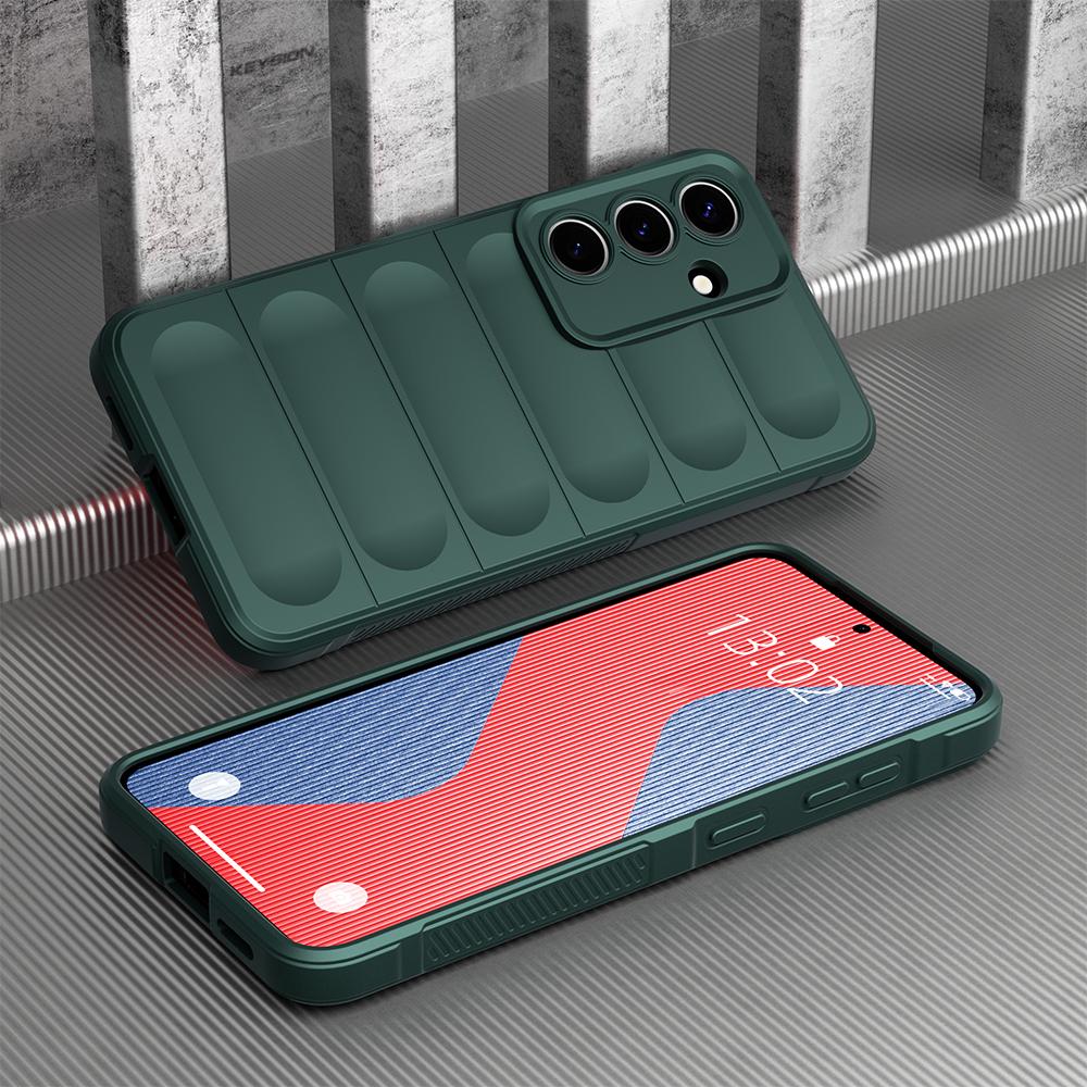 KEYSION Shockproof Matte Case for Samsung S25 Ultra 5G S25+ Plus Anti-skid Soft Silicone Phone Back Cover for Galaxy S24 FE 5G