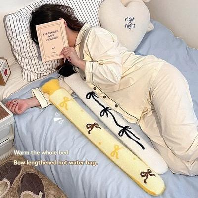 75x10.5cm Long Hot Water Bottles Bag Cute Removable Cover Extra Long Rubber Hot Water Bottle Waist Hand Foot Warmer