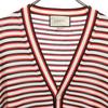 GUCCI made in Italy Border Pattern Long sleeve V neck cardigan L Red Men's Used