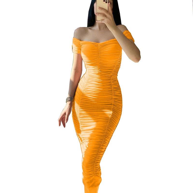 

BITCED Fashion Summer Spring Solid Color Print Short Sleeve Casual Dresses Unique design XXXL
