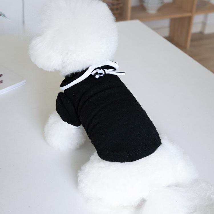 Pet Lapel Bottom Coat Dog Shirt Pet T-shirt Cat Dog Clothing Pet Clothing Teddy Clothing Pet Lining Top Puppy Clothes Dog Vest (black,XS(old)) чёрный