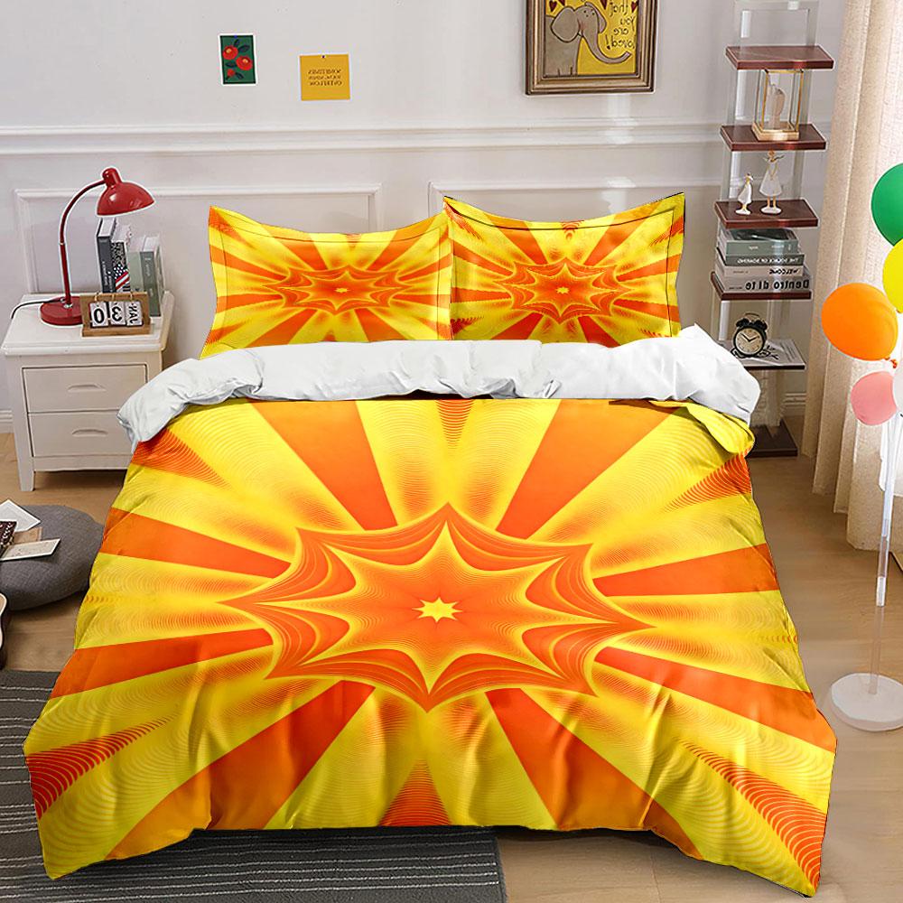 

Radiating yellow-orange starburst. Bedding sets Duvet cover sets Duvet covers Pillowcases(1 * Duvet Cover 2 * Pillowcases, without duvet insert) 135x200cm