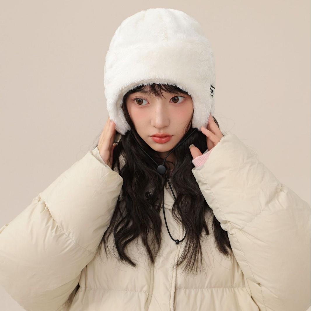 

Плюшевый женский зимний комплект шапка и шарф - Ветрозащитный и морозостойкий для велоспорта