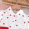 2-8Y Girls' Skirt Love Printed Princess Skirt Mesh Flying Sleeves Puffy Skirt Sweet Fashion Long Skirt