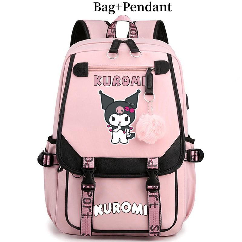 Kuromi Student Backpack With Usb Charging Port For Casual Travel And School Use