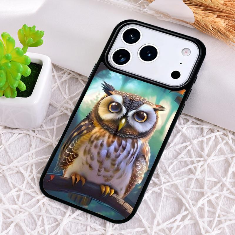 Animal Owl Phone Case for iPhone 17 Air 16 15 11 12 14 13 Pro Max Shockproof Cover