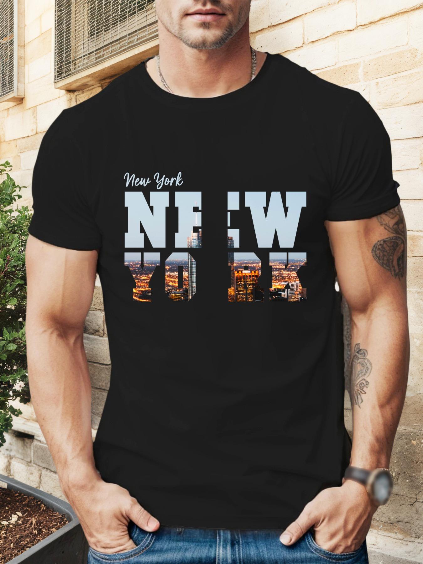 New York City Skyline Graphic T-shirt - Casual Summer Crew Neck S