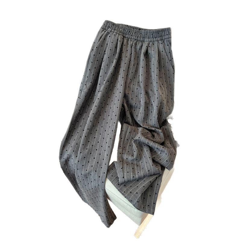 Women's Polka Dot Wide-Leg Pants - High Waist, Loose Fit, Floor-Length, 2025 Spring/Autumn Collection.