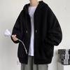 Men Hoodies Cardigan Solid Sweatshirts Hooded Sweatshirt Zipper Long Sleeve Pockets Spliced Loose Fit Sports Spring